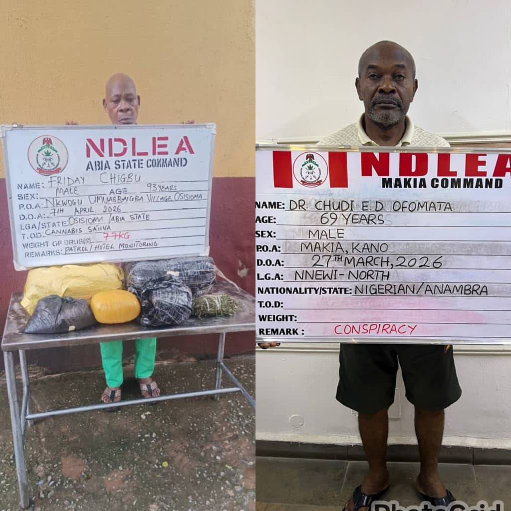 NDLEA Arrests 93-Year-Old, Doctor In Nationwide Drug Crackdown