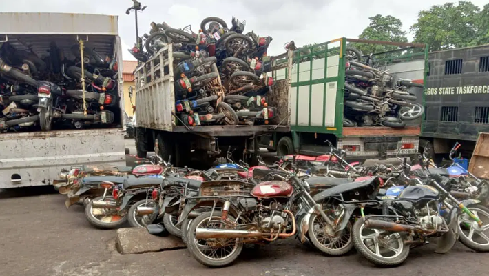 Task Force Impounds 66 Motorcycles On Lagos Island