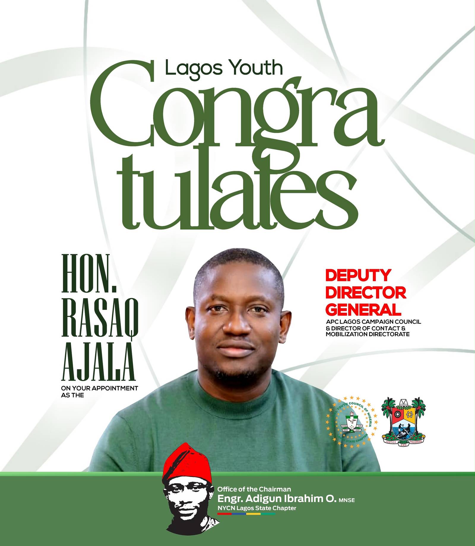 2027: Adigun Congratulates HRA On Emergence As Deputy DG Of Lagos APC Campaign Council